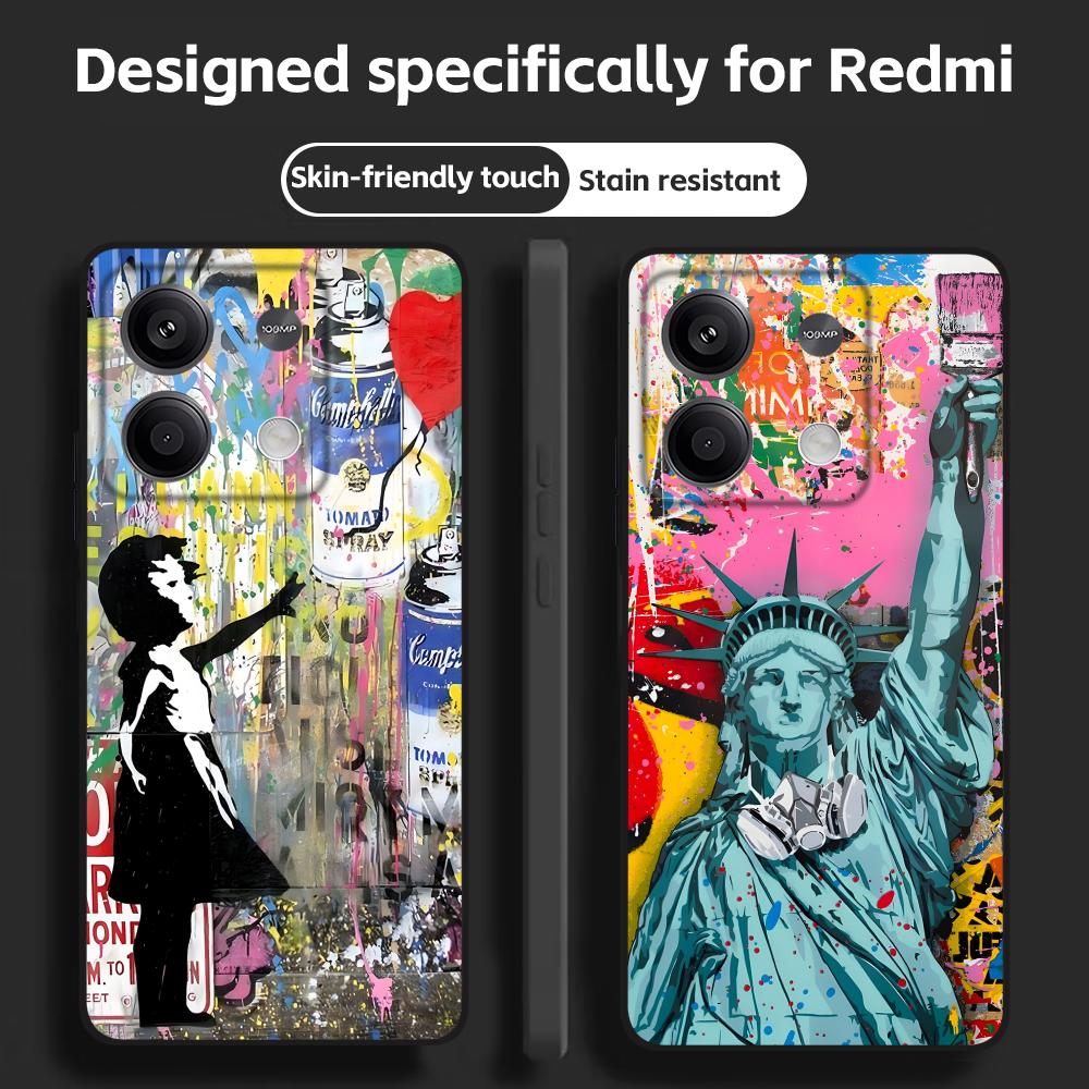 Xiaomi Redmi Note 13 - Banksy Graffiti Art Telefoon Case Voor