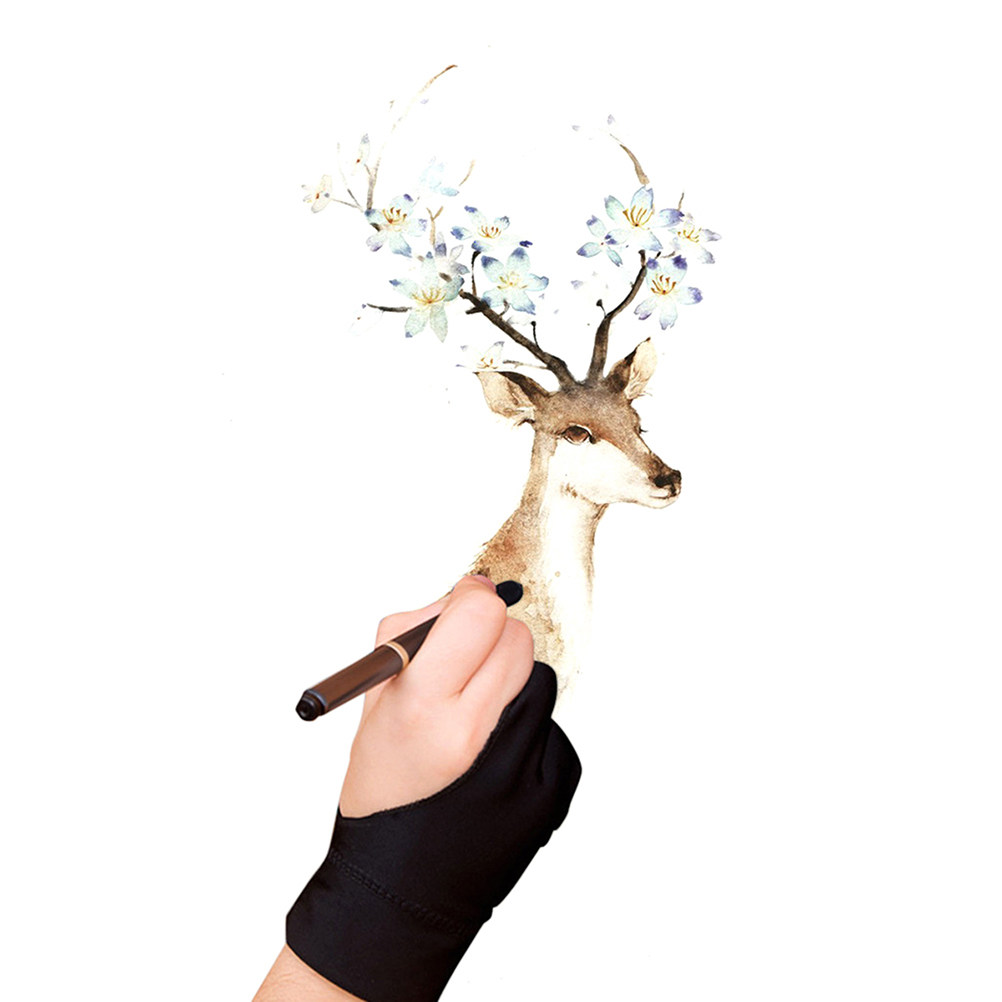 Drawing Glove Artist - 4-delige kunstenaarshandschoenen met twee vingers, spandex,