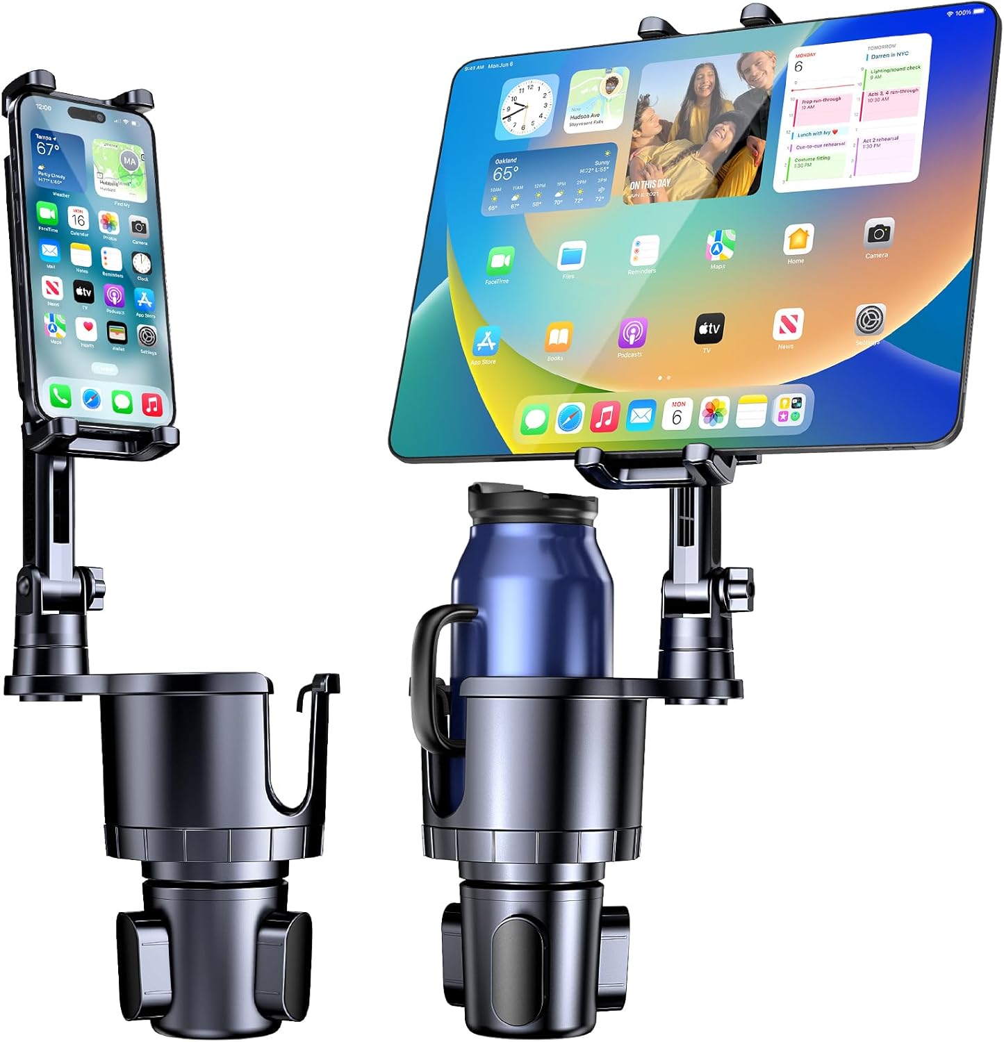 Tablet Accessories Must Have - Telefoon- en tabletbevestiging voor bekerhouder, 2-in-1