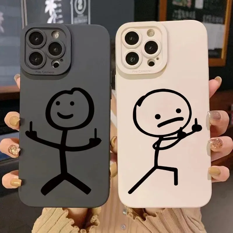 Apple Iphone 16 - Schattige cartoon-figuurtjes siliconen telefoonhoesje voor iPhone