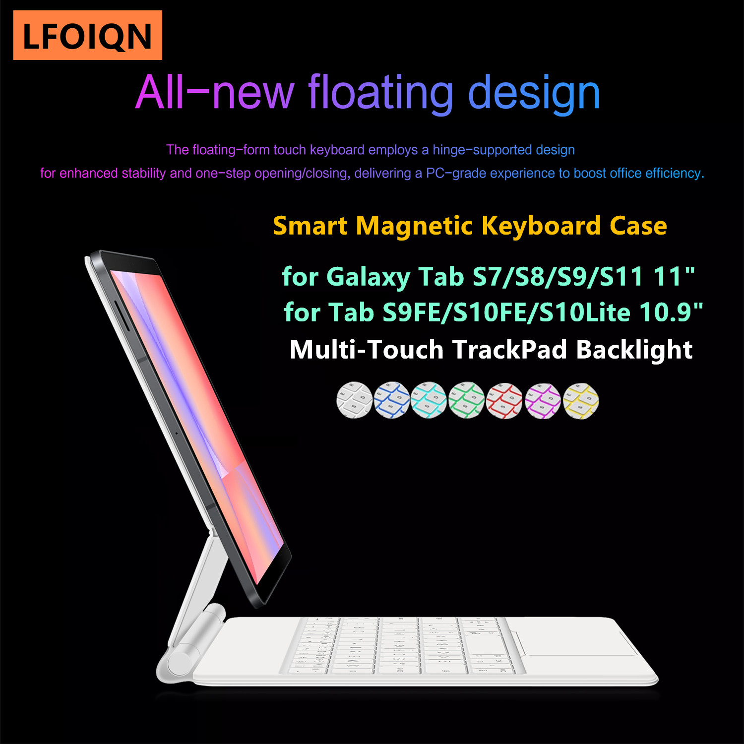 Samsung Tablet S9 Accessories - LFOIQN Magic Keyboard voor Samsung Galaxy