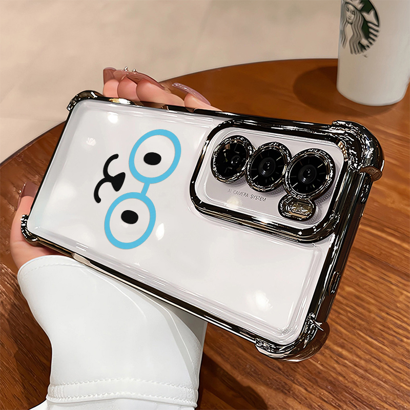 Oppo A78 - Graffiti Schattige Blauwe Bril Telefoonhoesje Voor