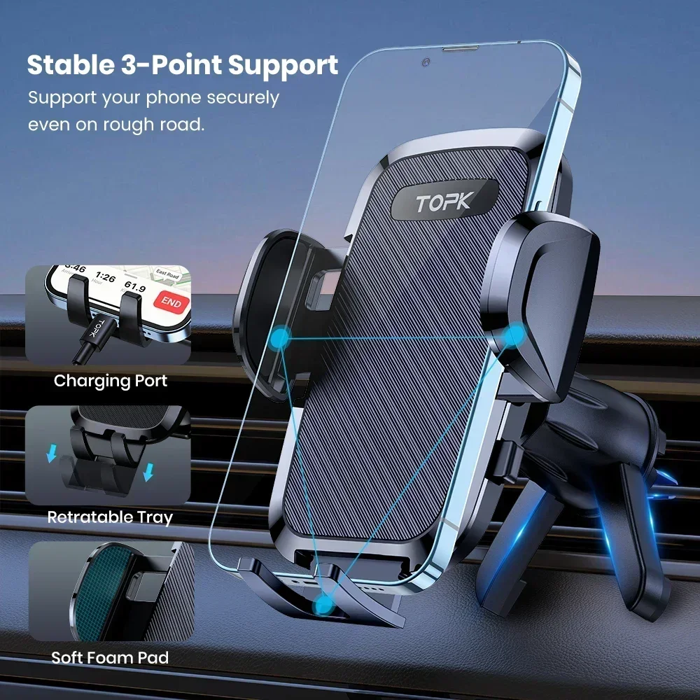 TOPK D36T Gravity Autotelefoon - Car Accessories Tablet Holder recensie en prijs